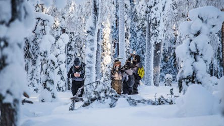 Esplora la regione selvaggia invernale finlandese durante una spedizione fotografica
